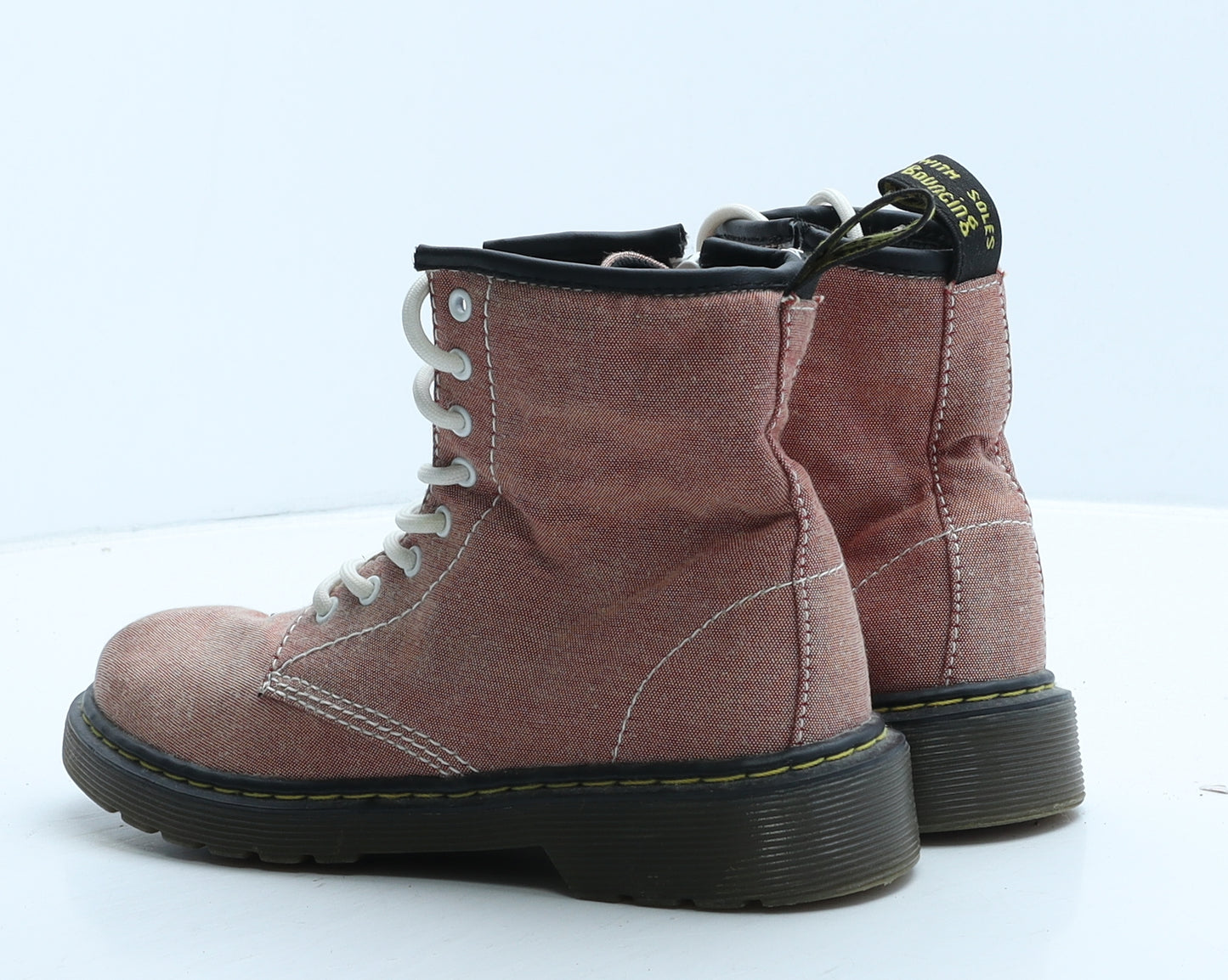 Dr. Martens Girls Pink Fabric Combat Boot UK 2 34