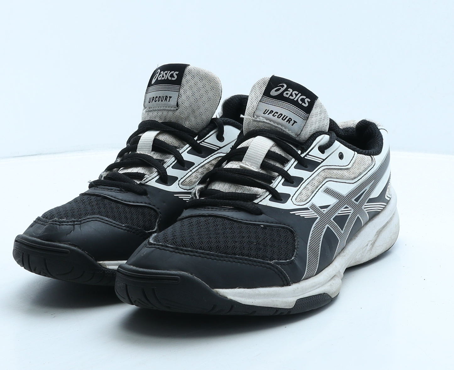 ASICS Womens Black Geometric Leather Trainer UK 6.5 39.5