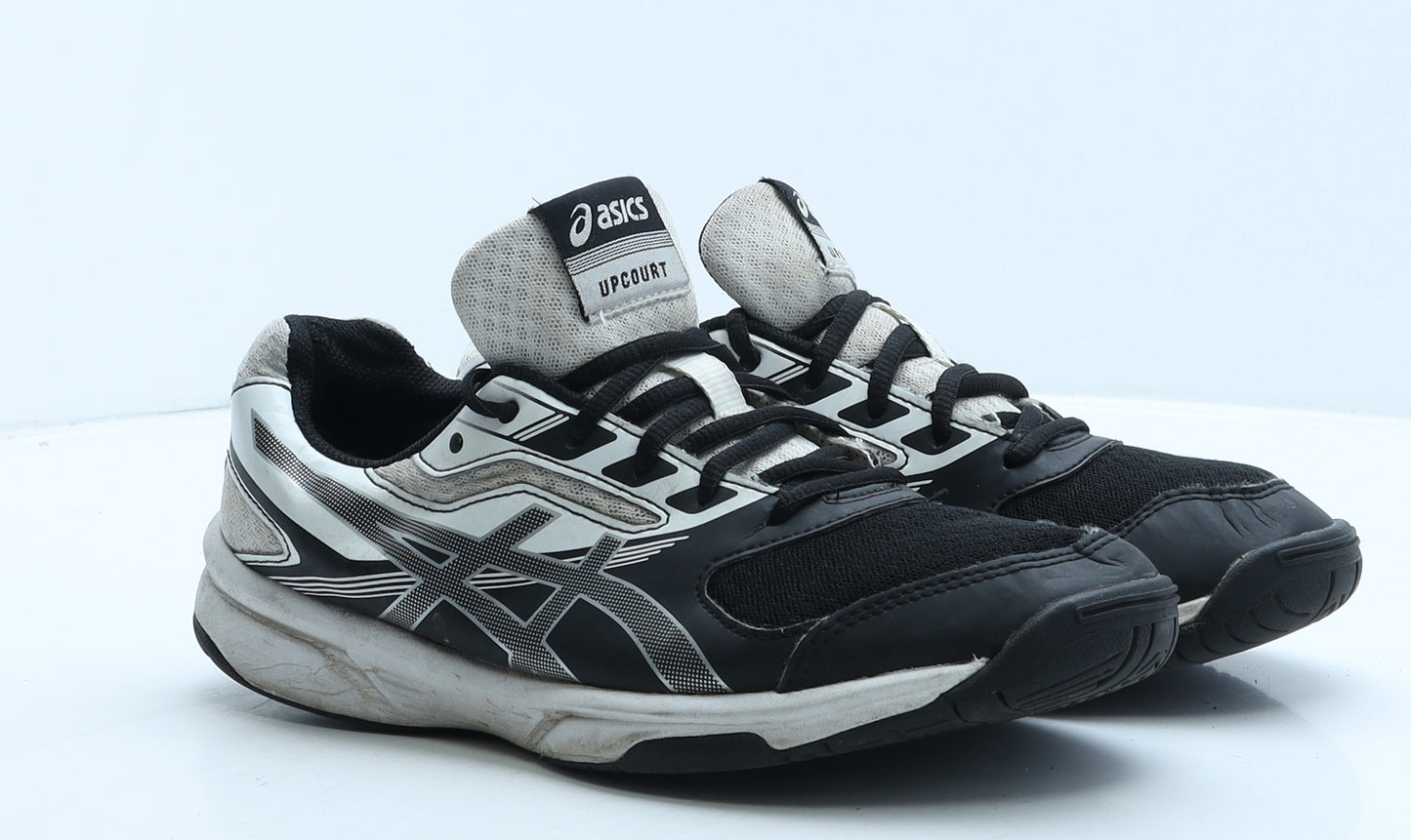 ASICS Womens Black Geometric Leather Trainer UK 6.5 39.5