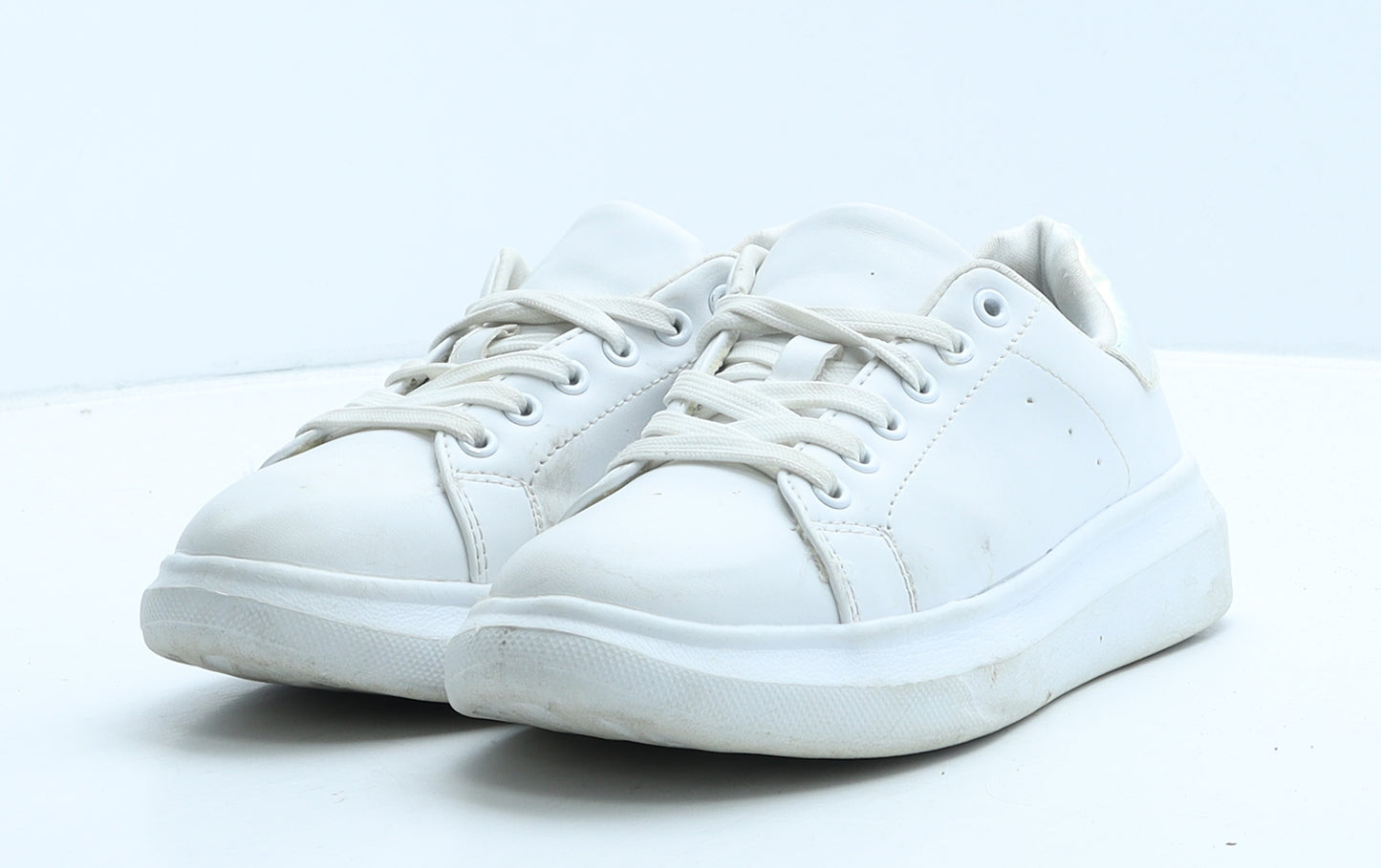 Matalan Girls White Leather Trainer UK 1 33
