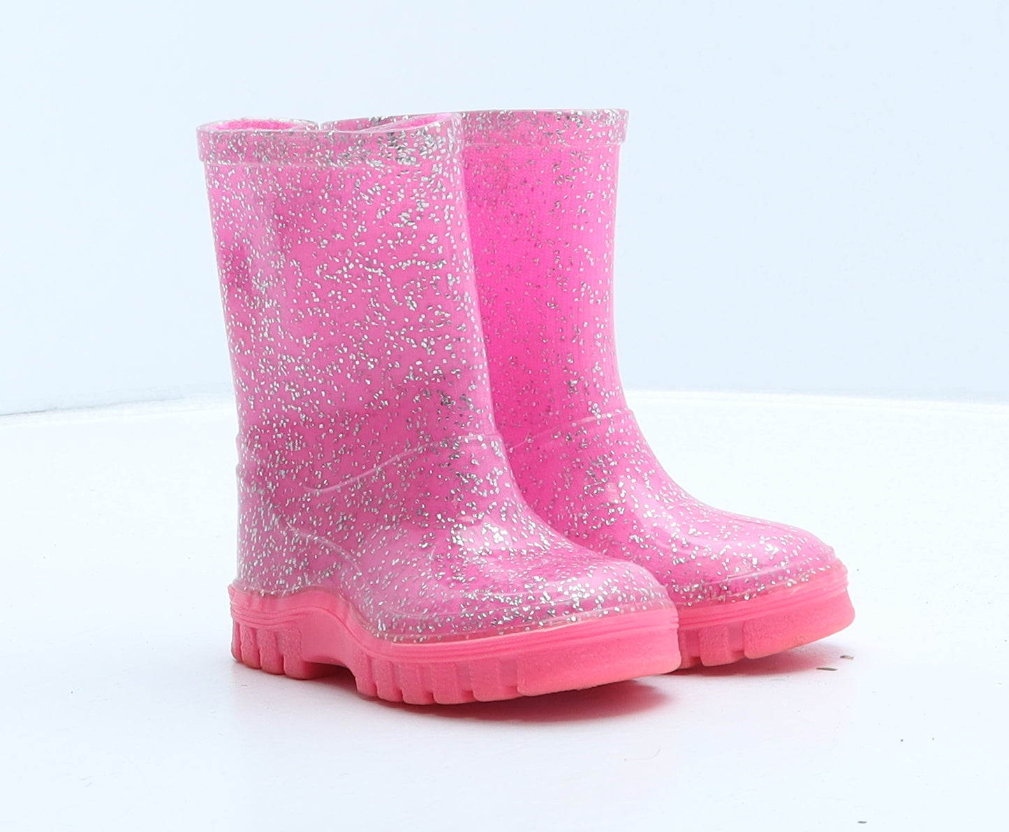 Preworn Girls Pink Rubber Wellies Boot UK 4 21
