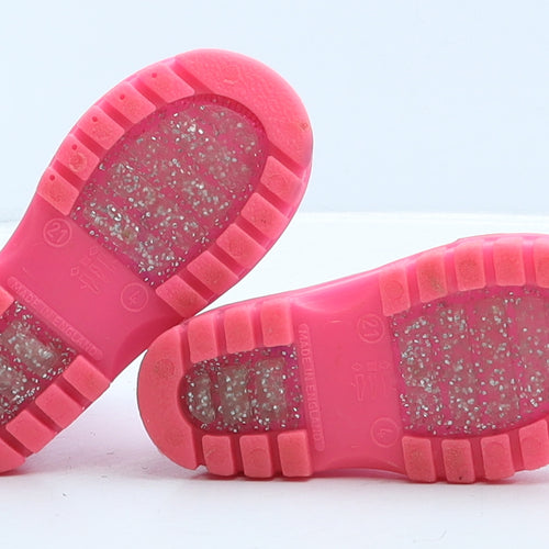 Preworn Girls Pink Rubber Wellies Boot UK 4 21