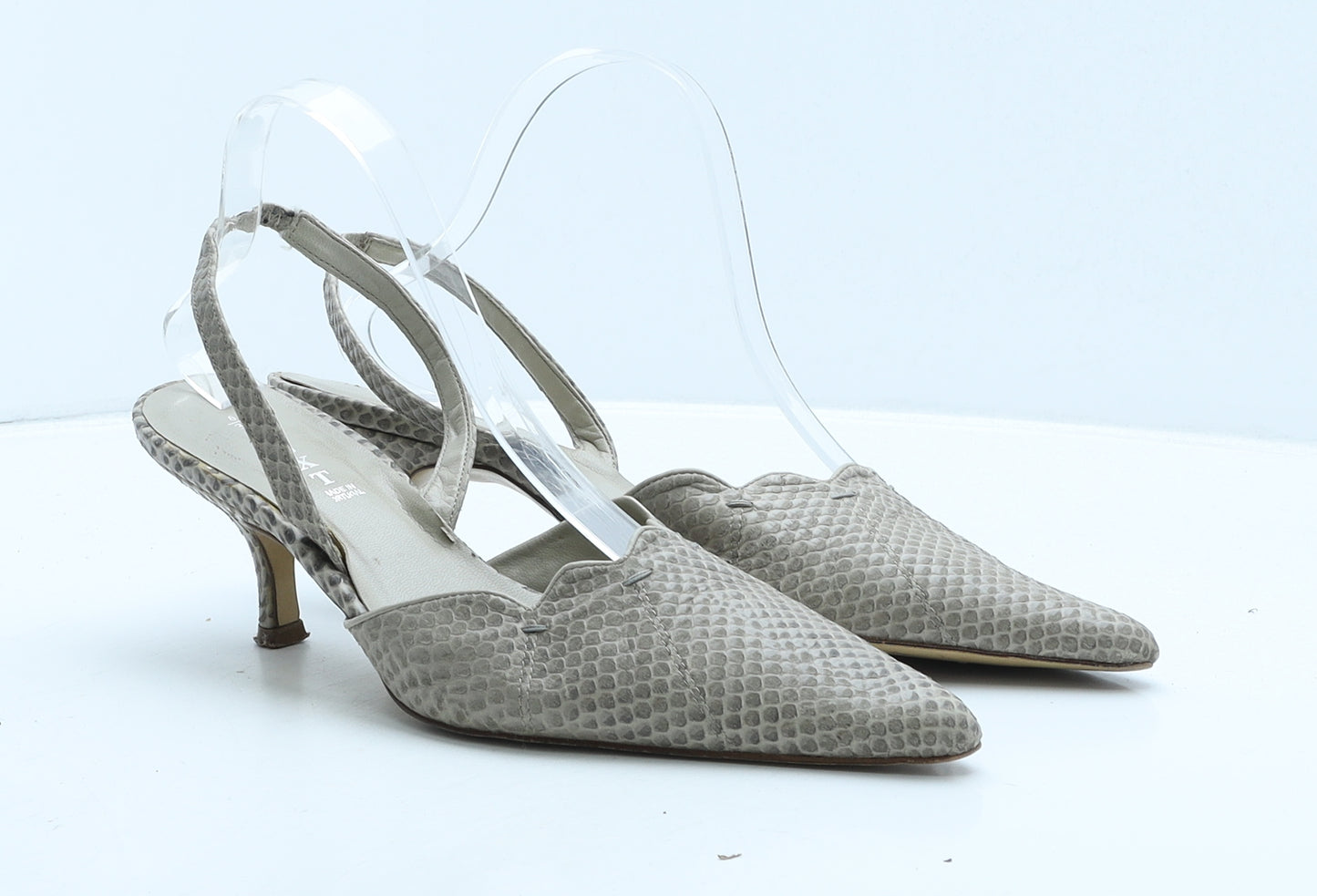 NEXT Womens Beige Animal Print Leather Slingback Heel UK 6 39