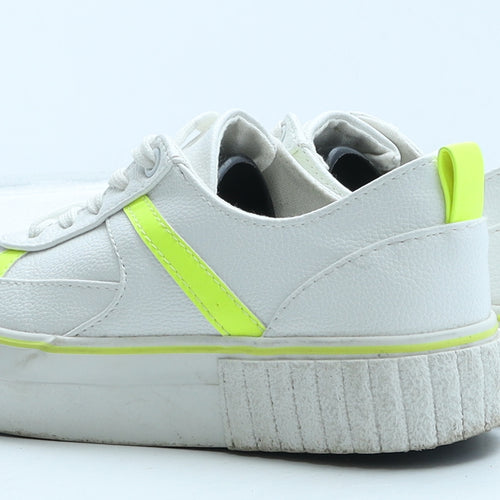 915 Generation Girls White Geometric Leather Trainer UK 4 37