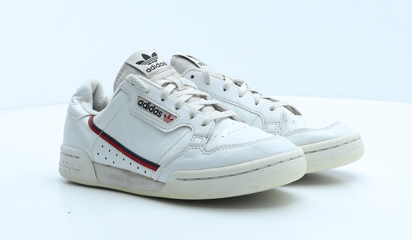 adidas Womens White Striped Leather Trainer UK 5 38