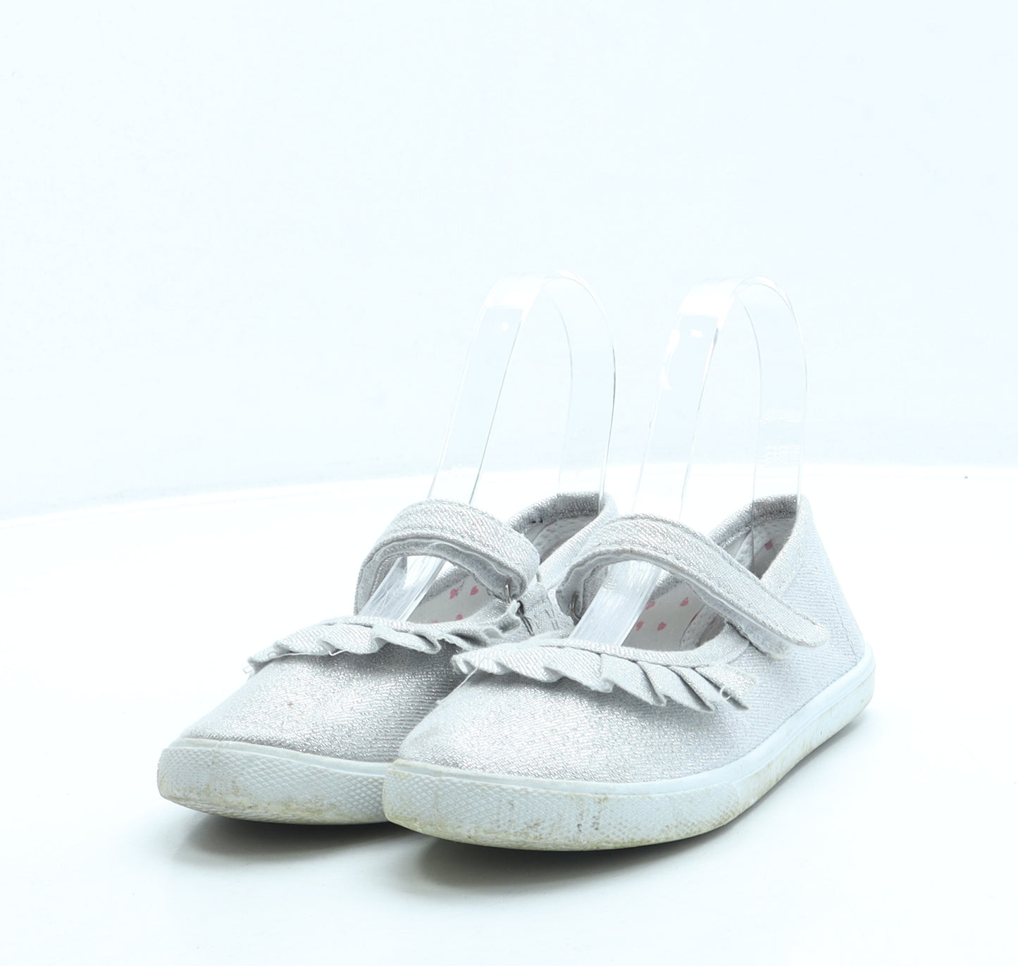 Pep & Co Girls Silver Polyester Mary Jane Flat UK 11 29