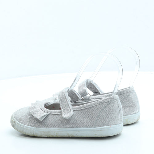 Pep & Co Girls Silver Polyester Mary Jane Flat UK 11 29