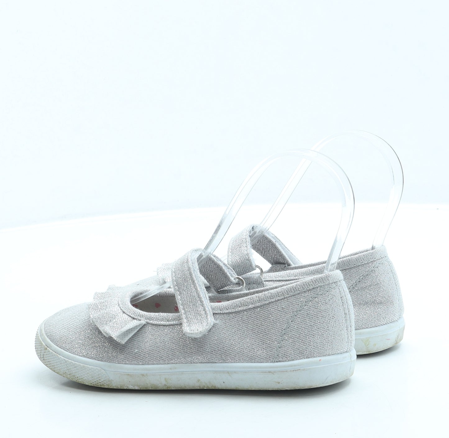 Pep & Co Girls Silver Polyester Mary Jane Flat UK 11 29