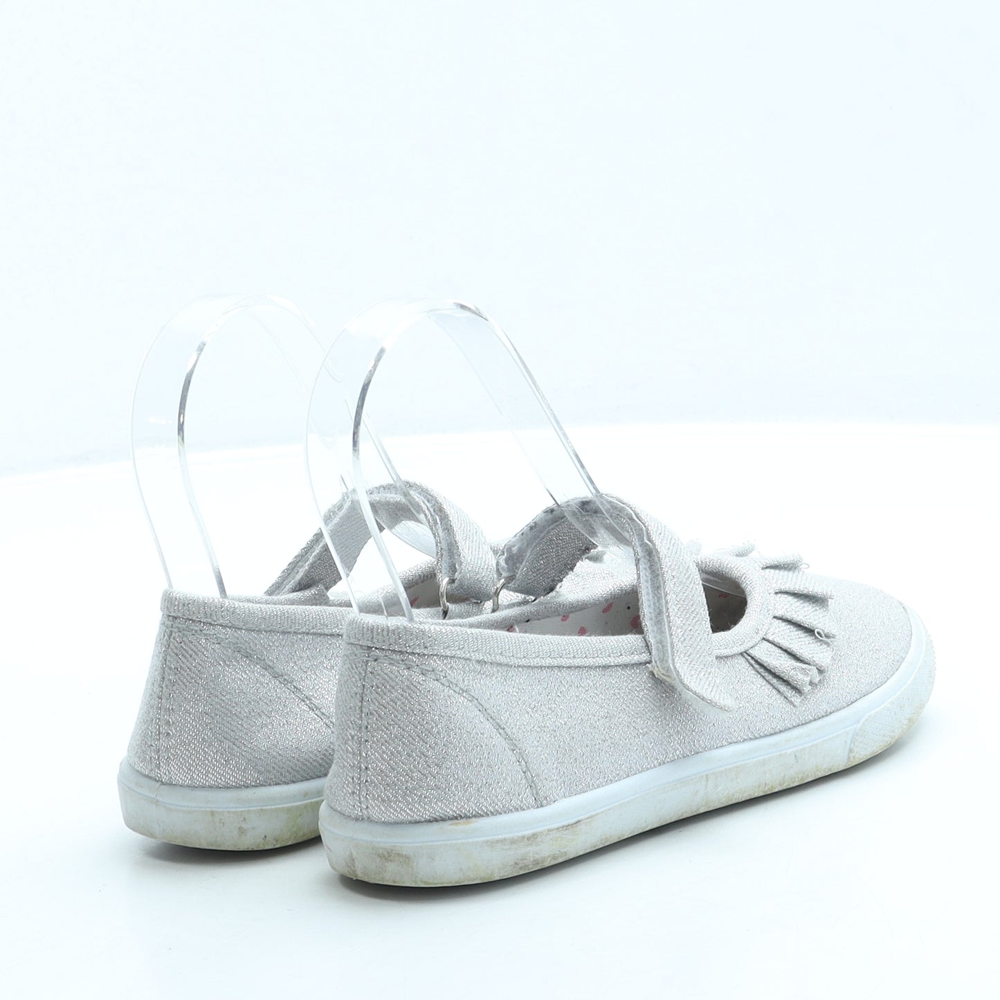 Pep & Co Girls Silver Polyester Mary Jane Flat UK 11 29