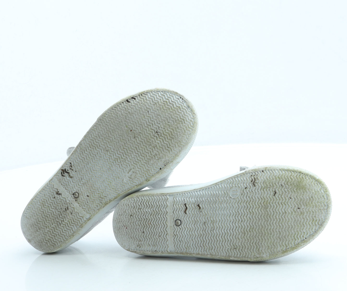 Pep & Co Girls Silver Polyester Mary Jane Flat UK 11 29