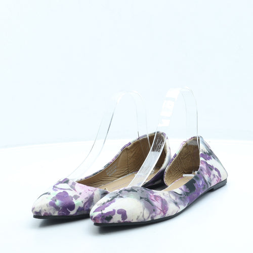 Atmosphere Womens Purple Floral Polyester Flat UK 6 39 US 8