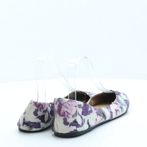 Atmosphere Womens Purple Floral Polyester Flat UK 6 39 US 8