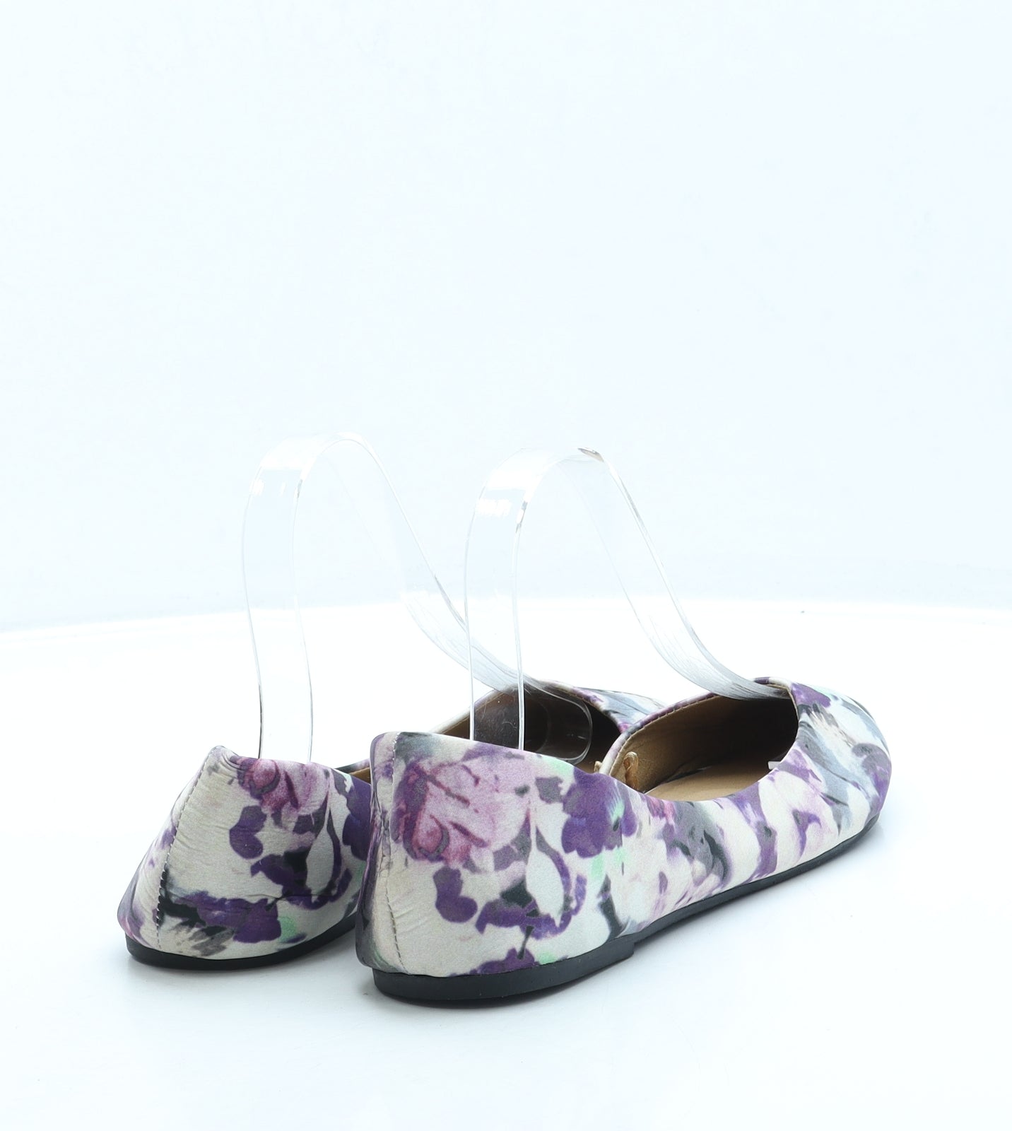 Atmosphere Womens Purple Floral Polyester Flat UK 6 39 US 8