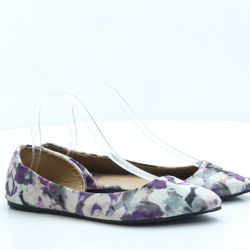 Atmosphere Womens Purple Floral Polyester Flat UK 6 39 US 8