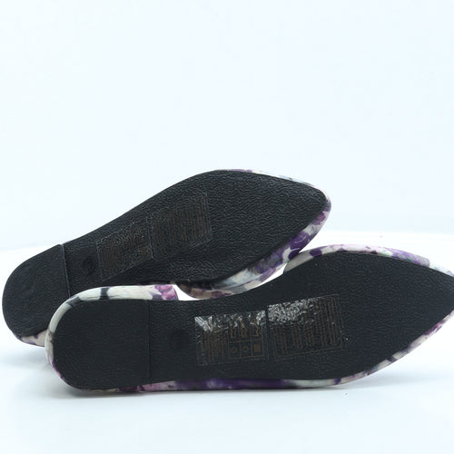 Atmosphere Womens Purple Floral Polyester Flat UK 6 39 US 8