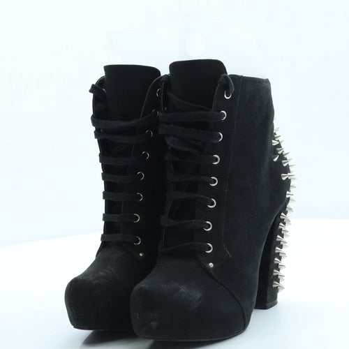 Fearne Cotton Womens Black Suede Platform Boot UK 4 37