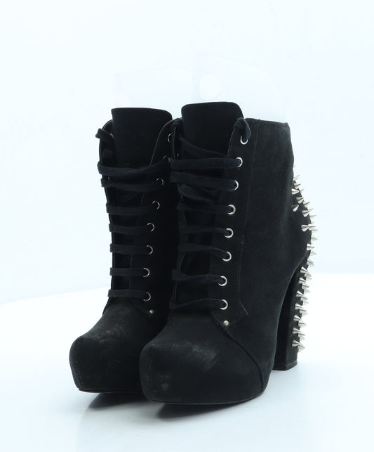 Fearne Cotton Womens Black Suede Platform Boot UK 4 37