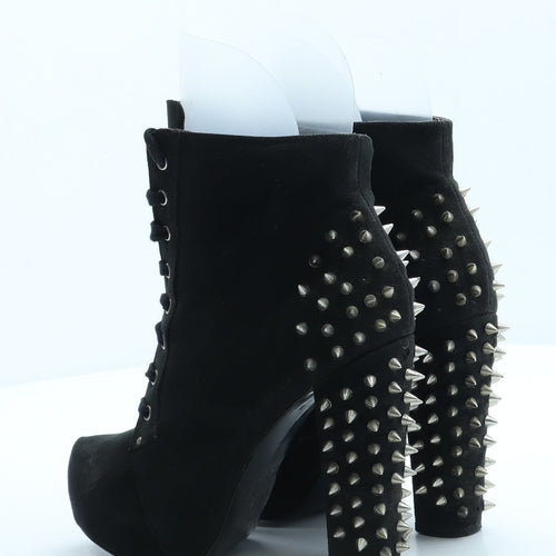 Fearne Cotton Womens Black Suede Platform Boot UK 4 37