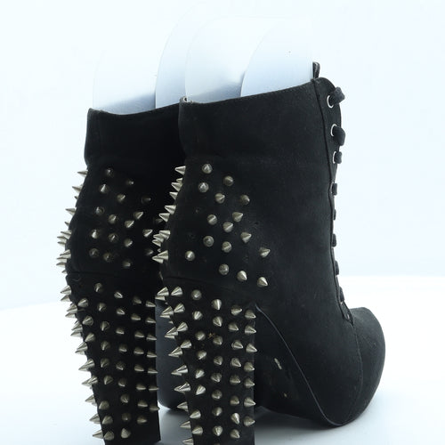 Fearne Cotton Womens Black Suede Platform Boot UK 4 37