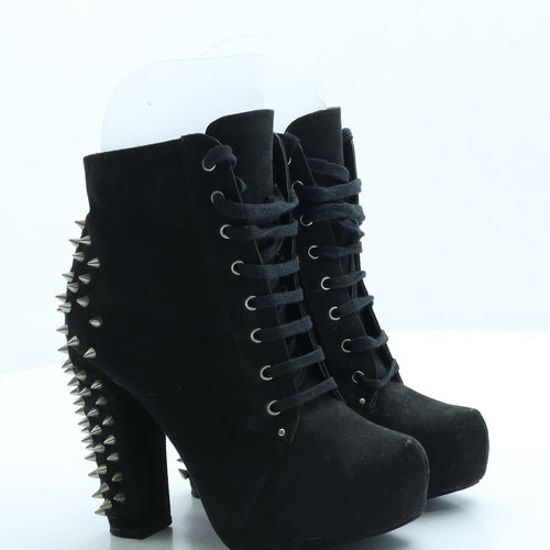 Fearne Cotton Womens Black Suede Platform Boot UK 4 37