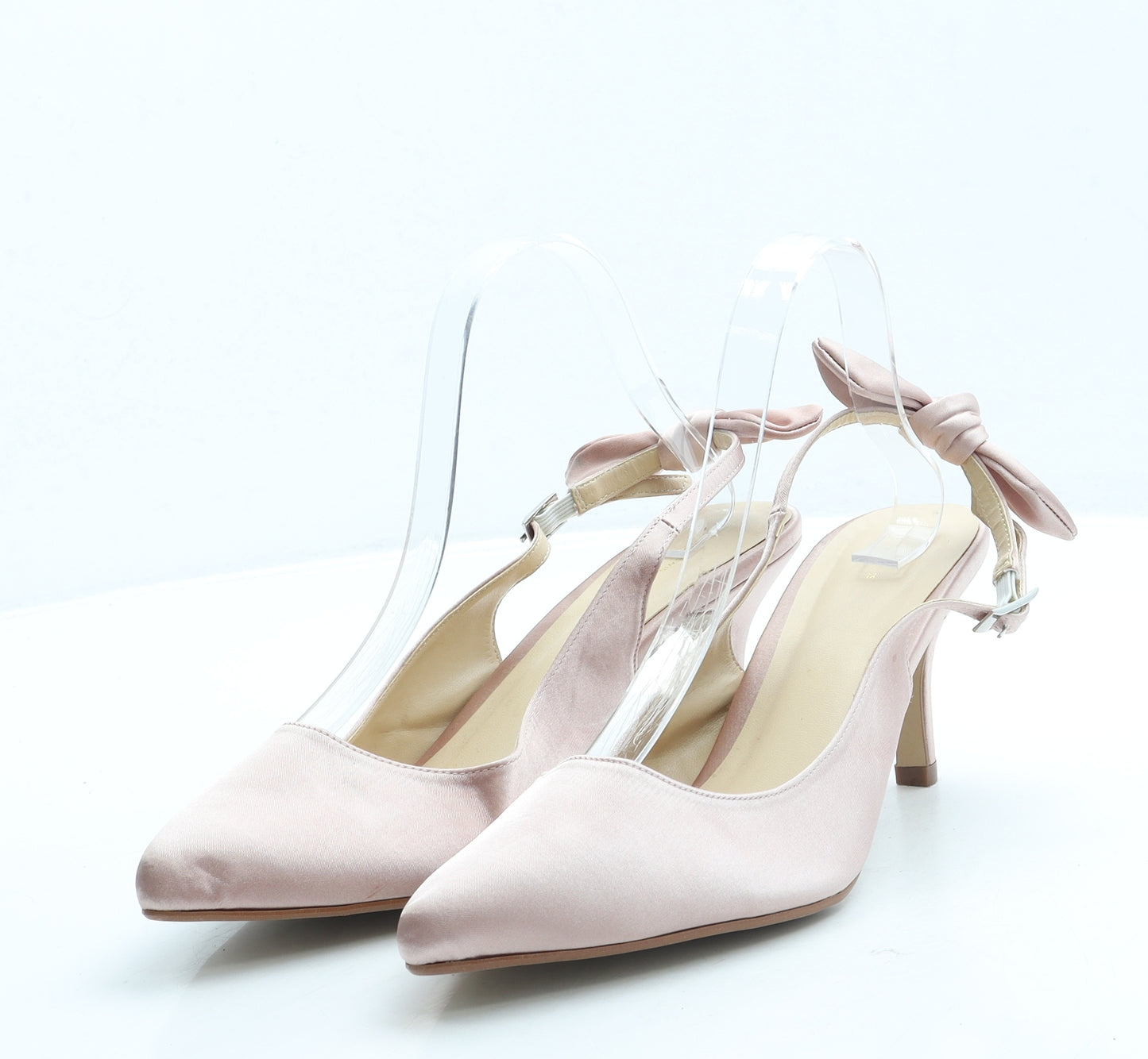 John Lewis Womens Pink Polyester Slingback Heel UK 7
