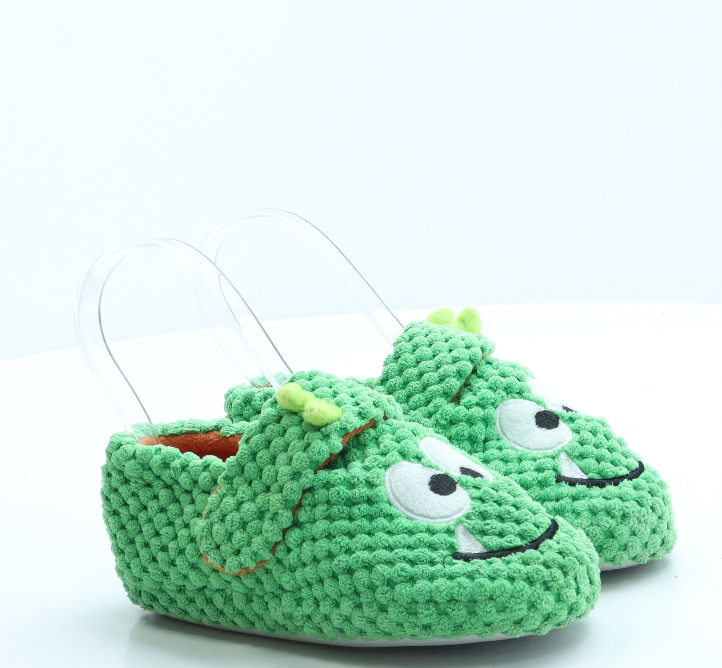 Preworn Boys Green Polyester Slip On Slipper UK 10 - Monster