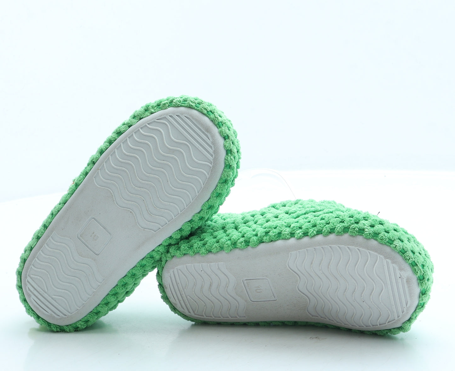 Preworn Boys Green Polyester Slip On Slipper UK 10 - Monster
