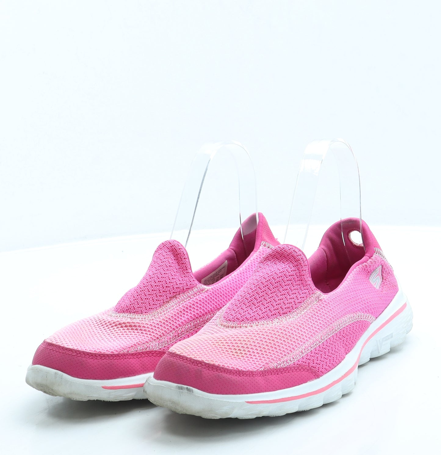 Skechers Womens Pink Polyester Slip On Flat UK 4 37