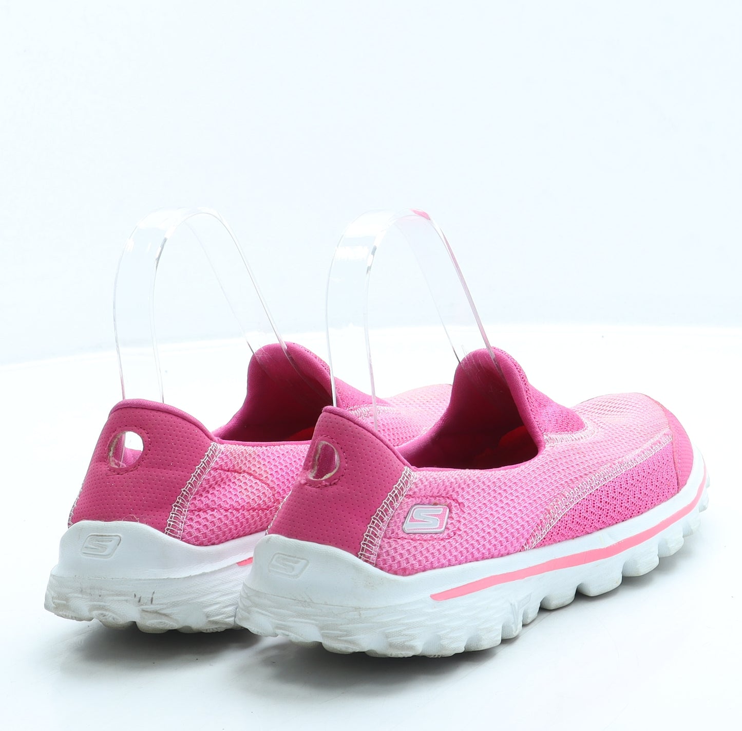 Skechers Womens Pink Polyester Slip On Flat UK 4 37