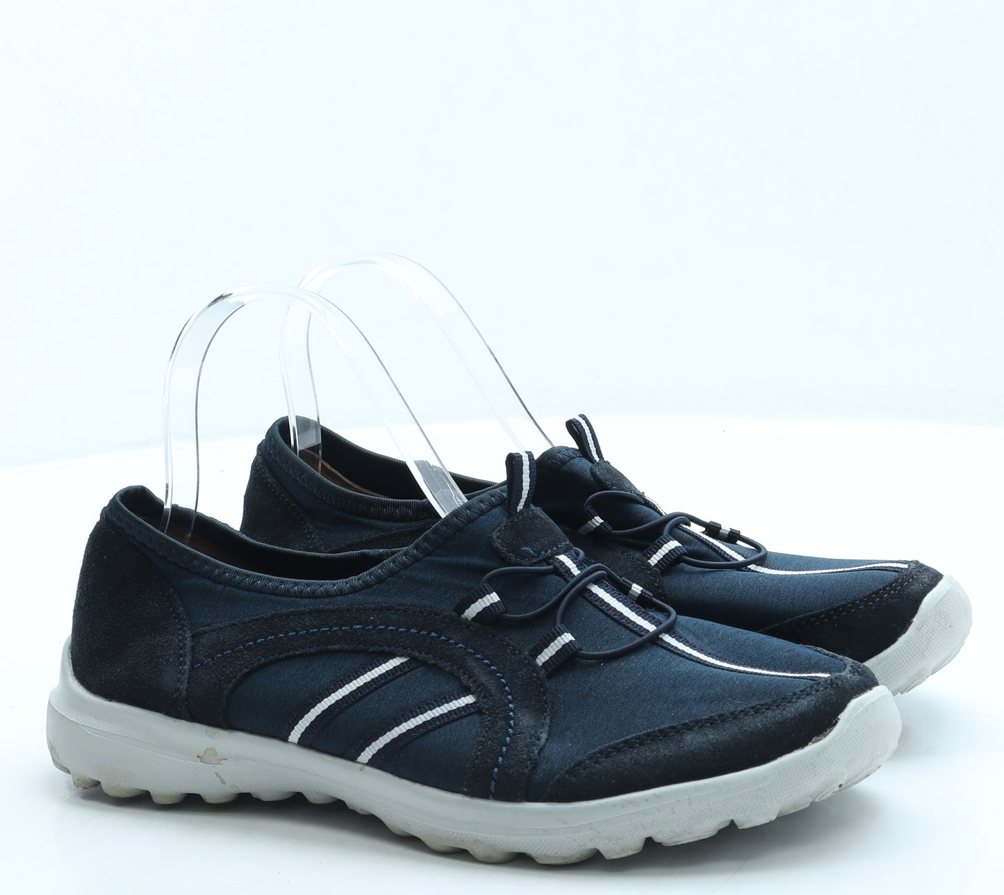 Pavers Womens Blue Polyester Slip On Flat UK 7 40