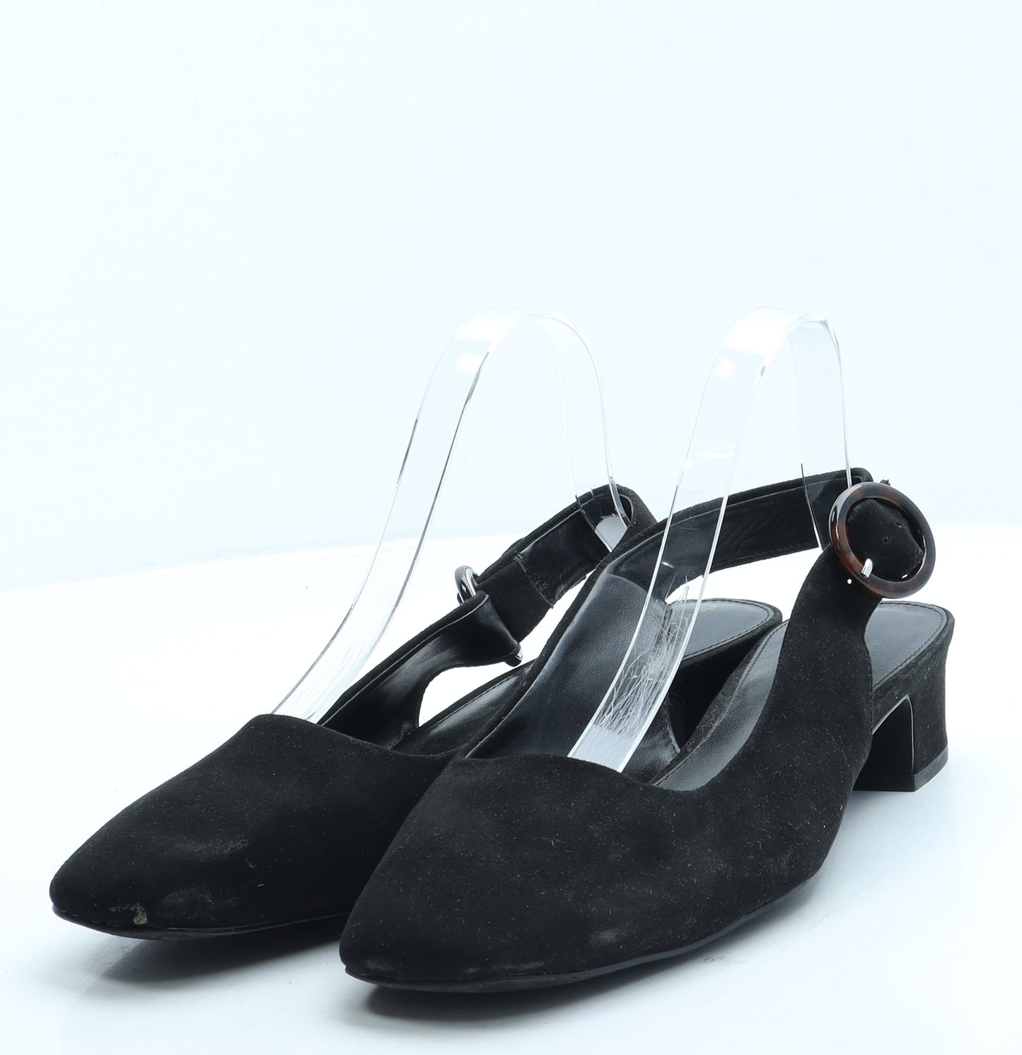 NEXT Womens Black Suede Slingback Flat UK 8 42