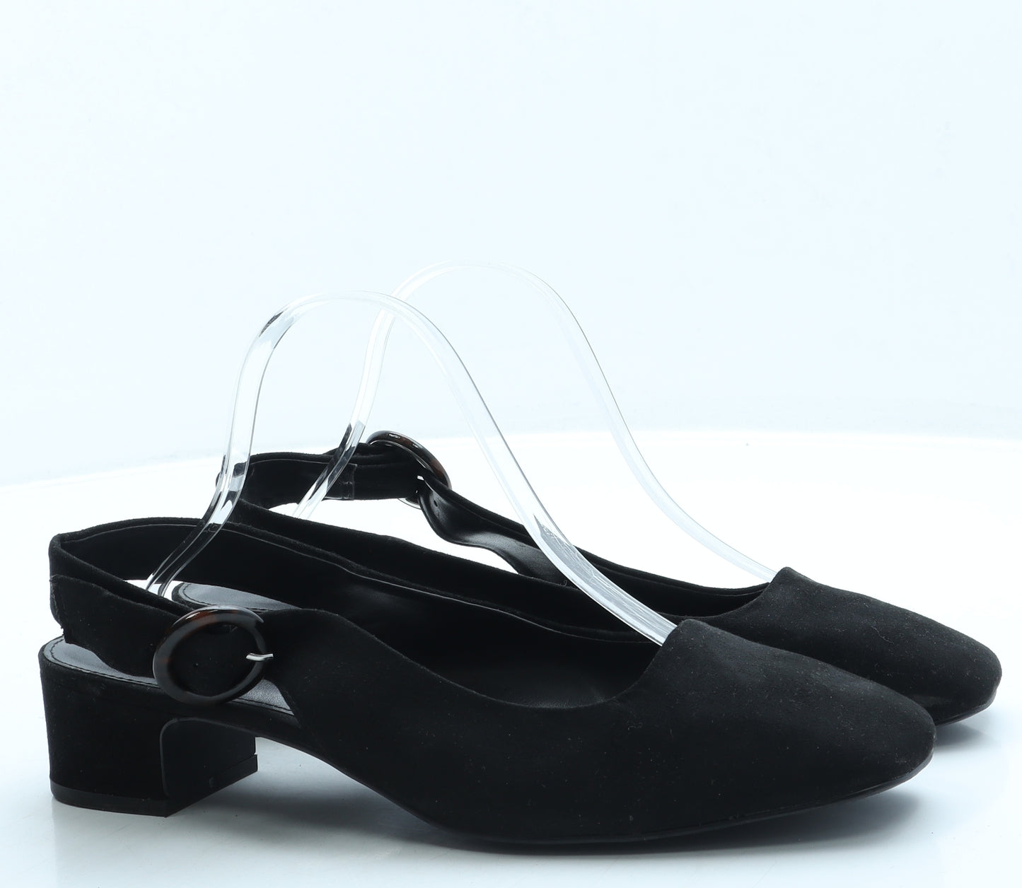 NEXT Womens Black Suede Slingback Flat UK 8 42