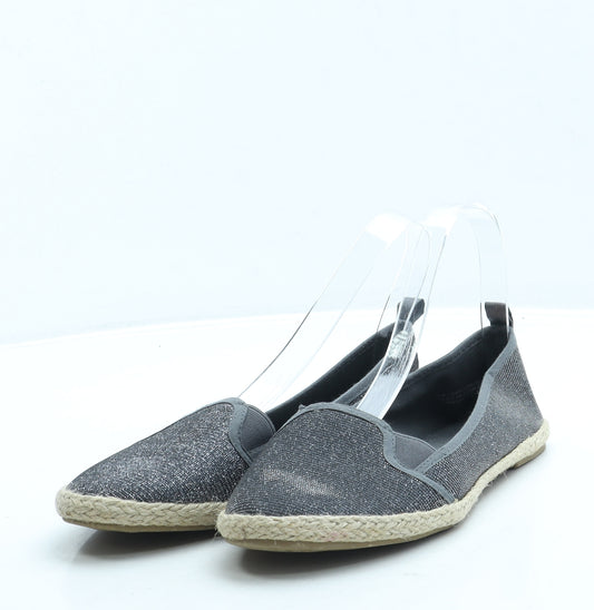 Atmosphere Womens Grey Polyester Slip On Flat UK 4 37 US 6