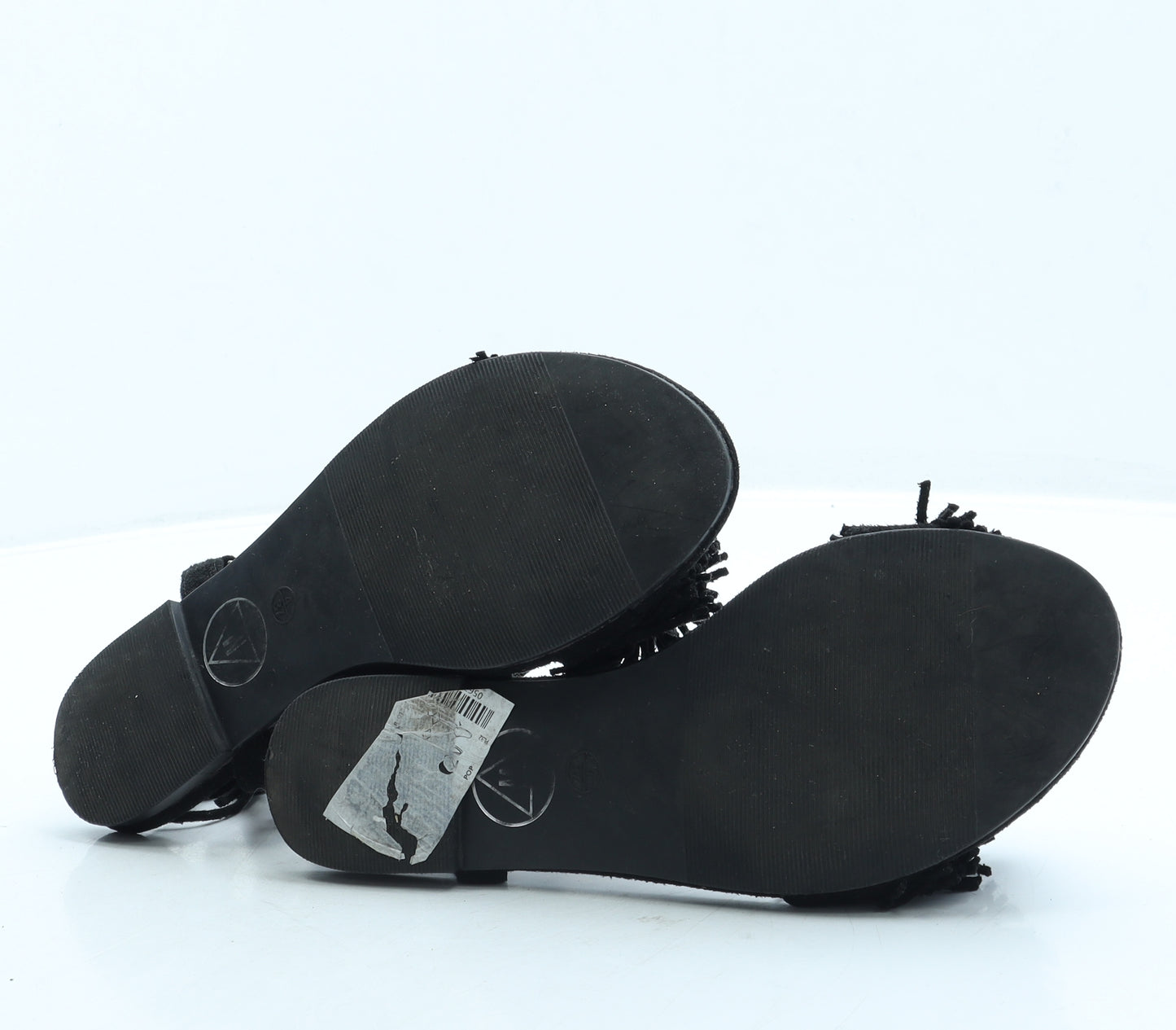 Missguided Womens Black Suede Gladiator Sandal UK 4 37