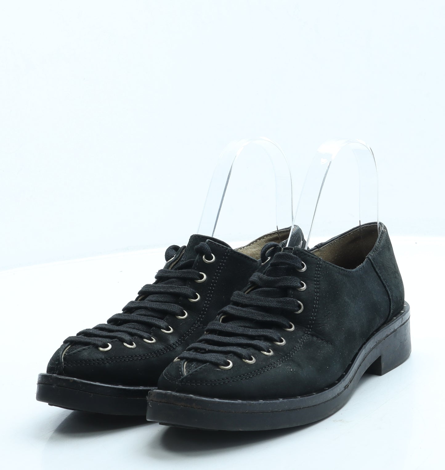Preworn Womens Black Suede Flat UK 3 36