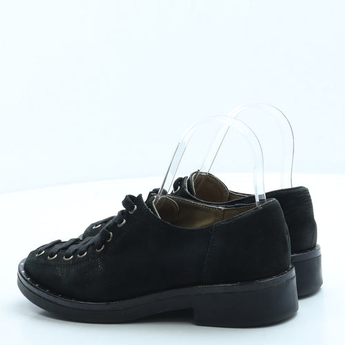 Preworn Womens Black Suede Flat UK 3 36