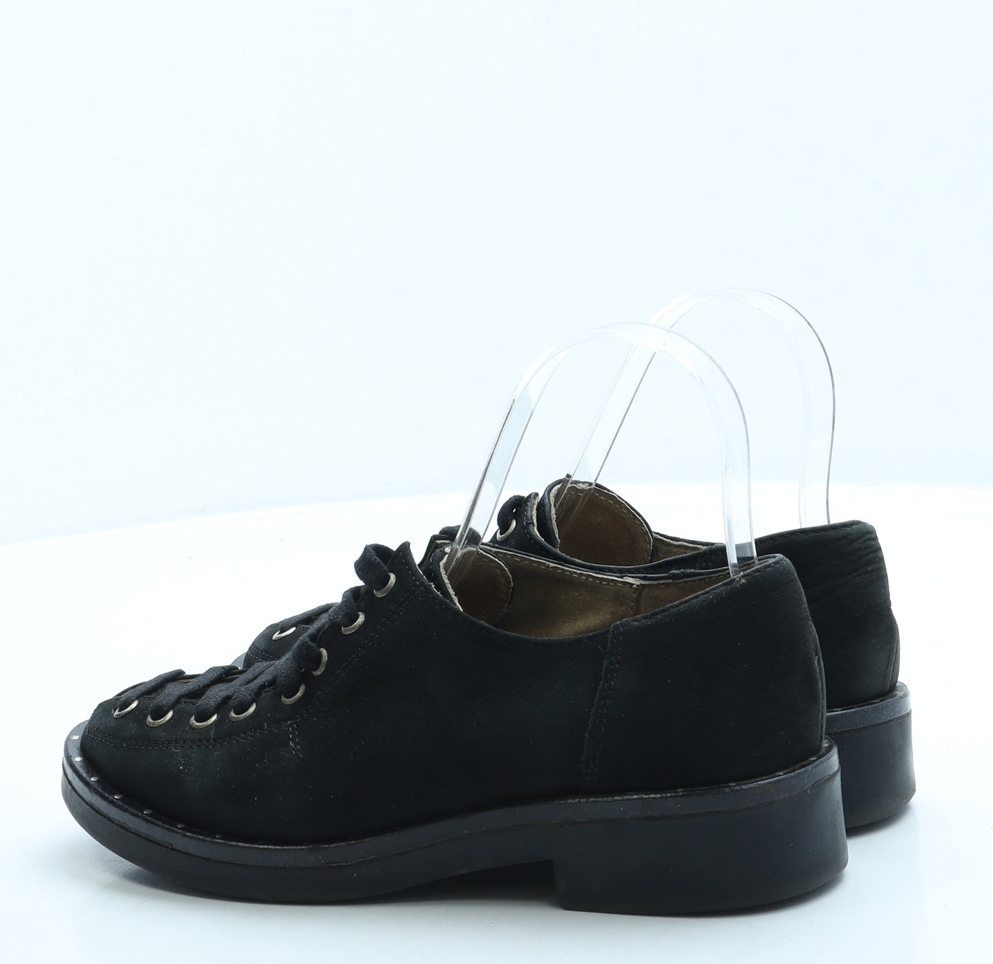 Preworn Womens Black Suede Flat UK 3 36
