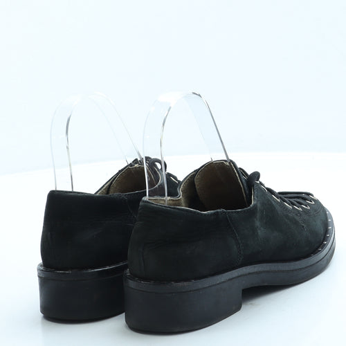 Preworn Womens Black Suede Flat UK 3 36