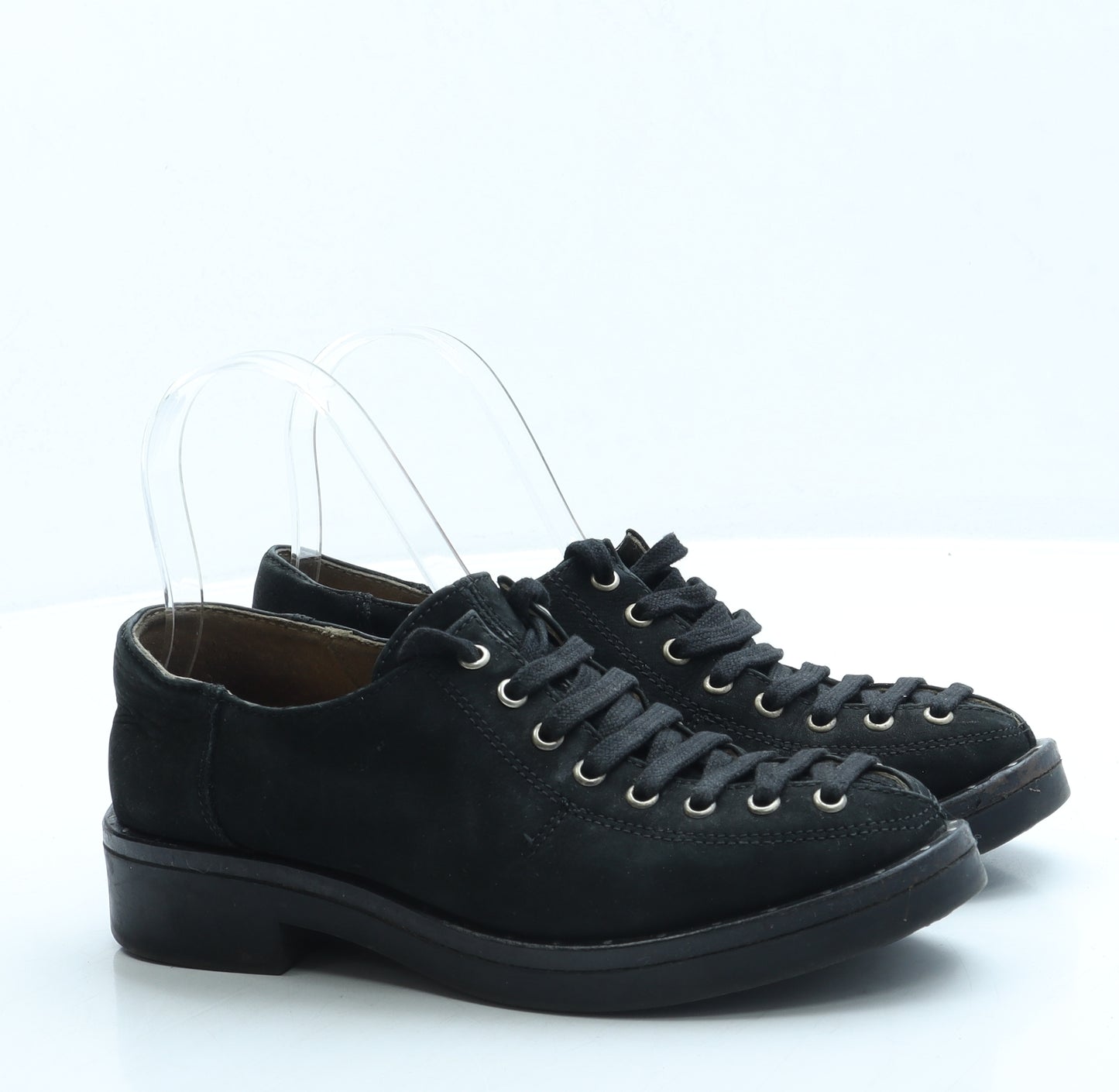 Preworn Womens Black Suede Flat UK 3 36