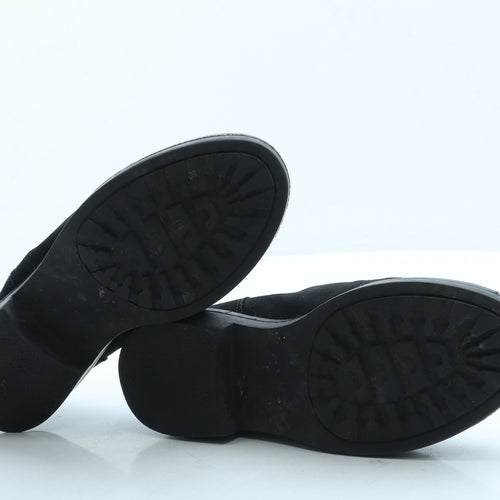 Preworn Womens Black Suede Flat UK 3 36