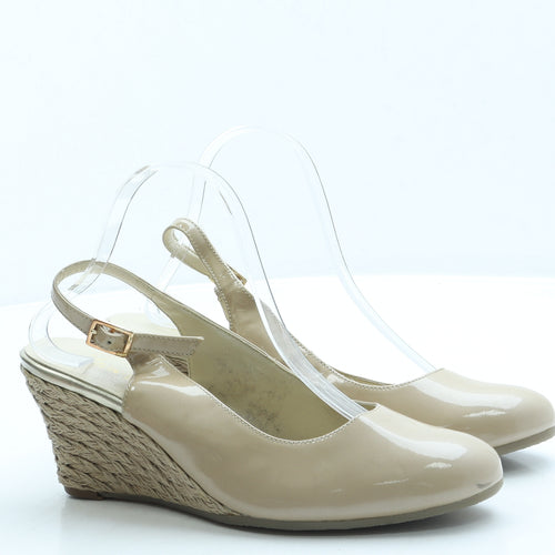 Van Dal Womens Beige Leather Slingback Heel UK 6