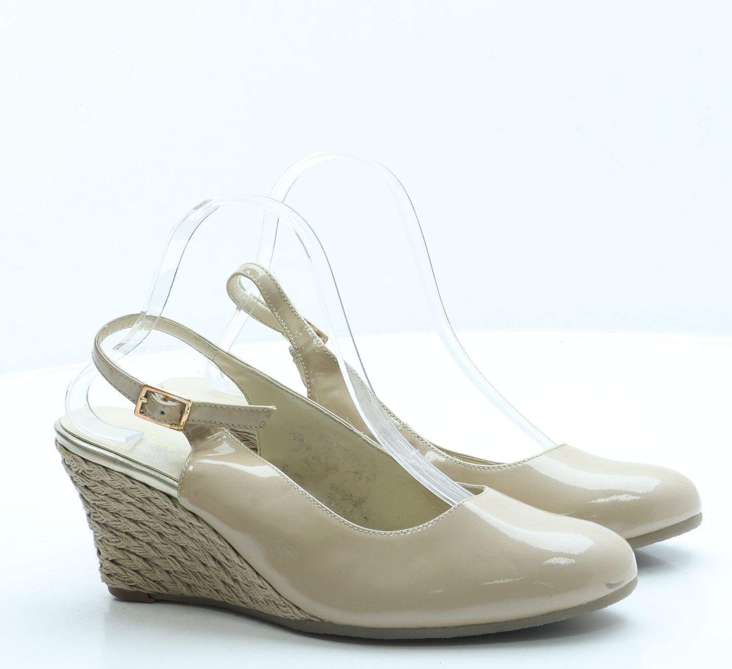 Van Dal Womens Beige Leather Slingback Heel UK 6