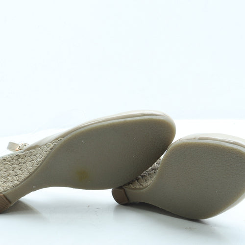 Van Dal Womens Beige Leather Slingback Heel UK 6