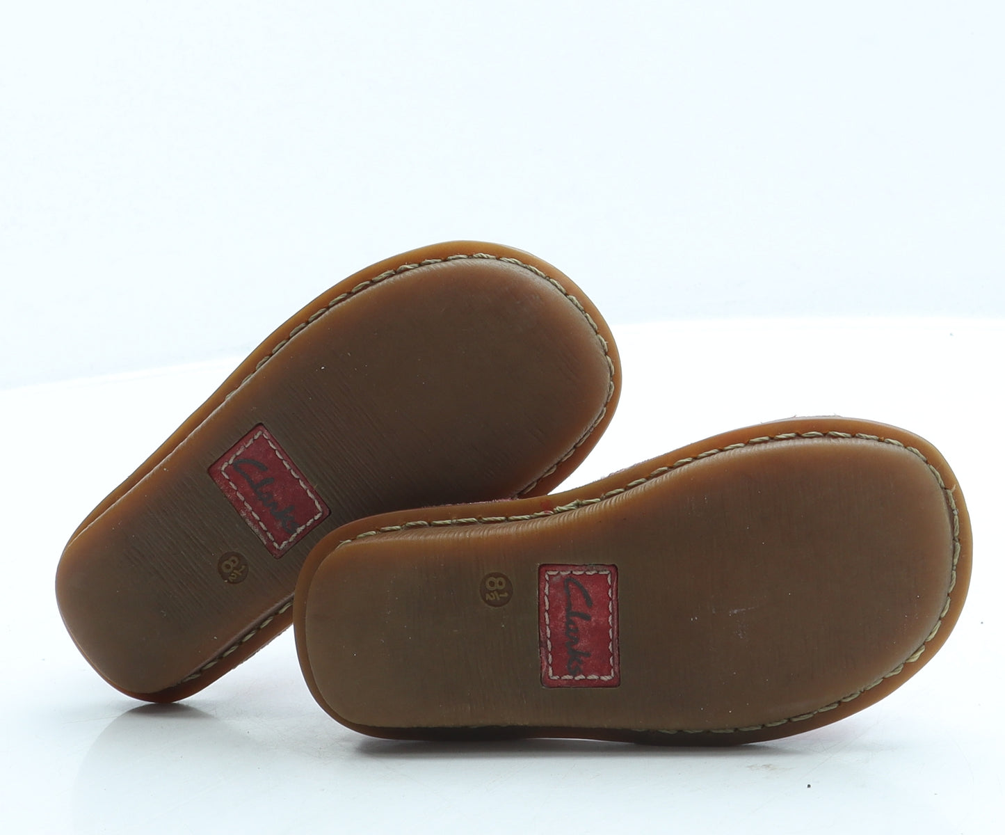 Clarks Girls Red Leather Strappy Sandal UK 8.5