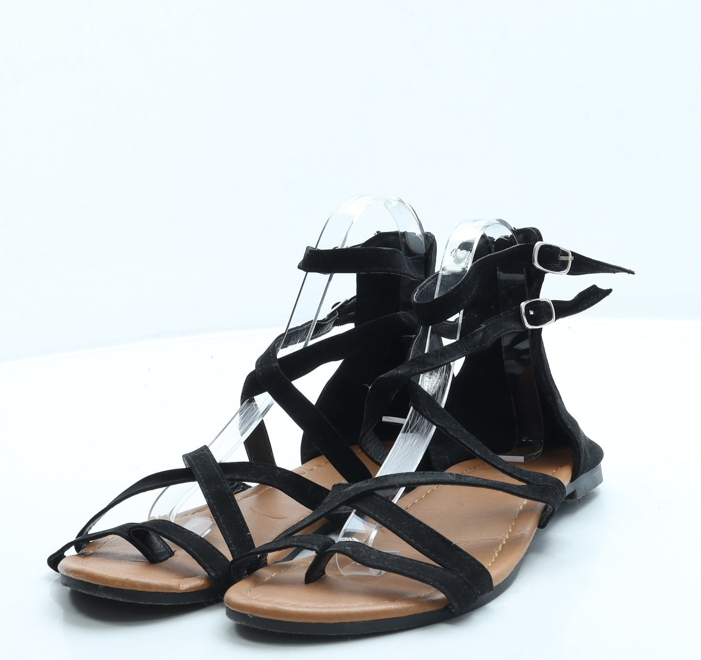 JUTI Womens Black Suede Strappy Sandal UK 5 38