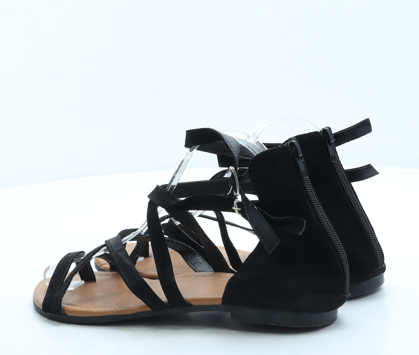 JUTI Womens Black Suede Strappy Sandal UK 5 38