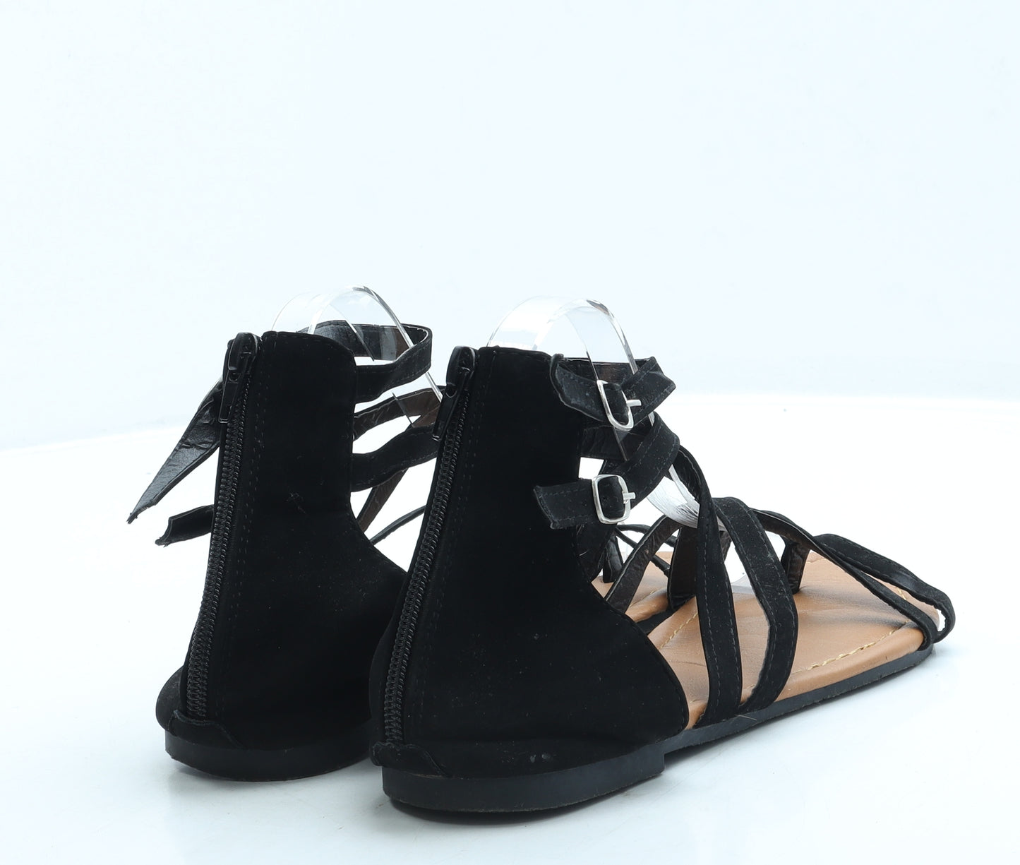 JUTI Womens Black Suede Strappy Sandal UK 5 38