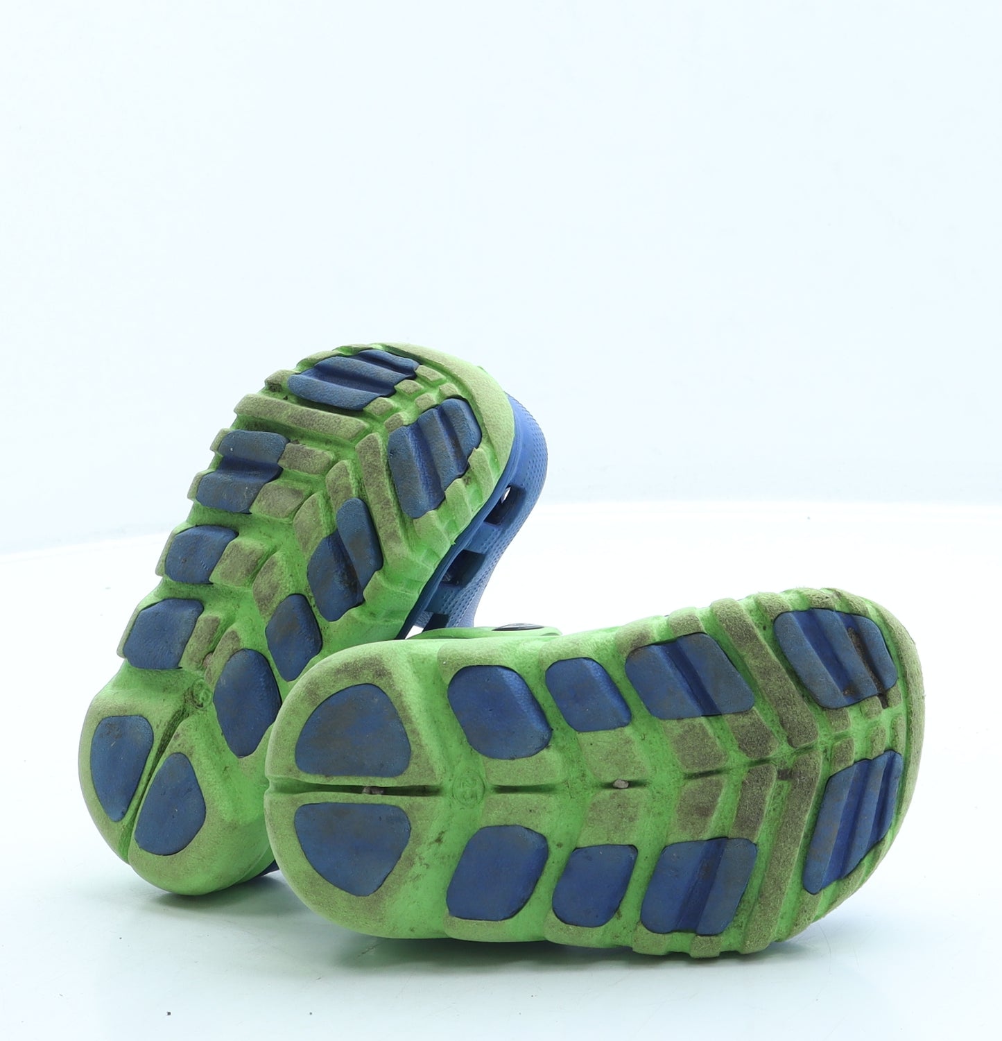 Preworn Boys Blue Colourblock Rubber Clog Sandal UK 7.5 25