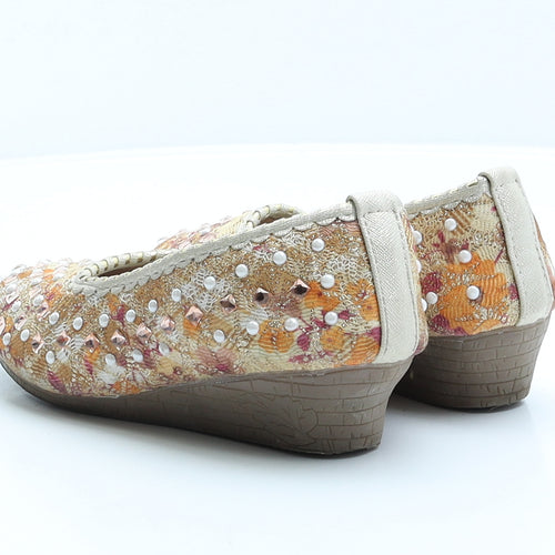 Preworn Girls Multicoloured Floral Polyester Ballet Casual UK 1 34