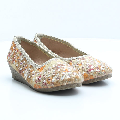 Preworn Girls Multicoloured Floral Polyester Ballet Casual UK 1 34